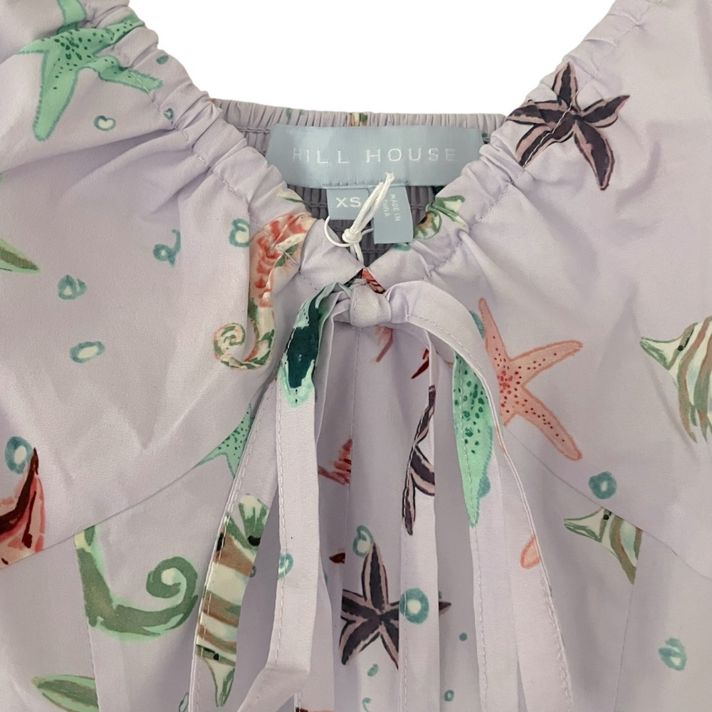 Hill House Ophelia Dress in Sea Creatures Puff Sleeves Babydoll Pockets NWT - Picture 6 of 14